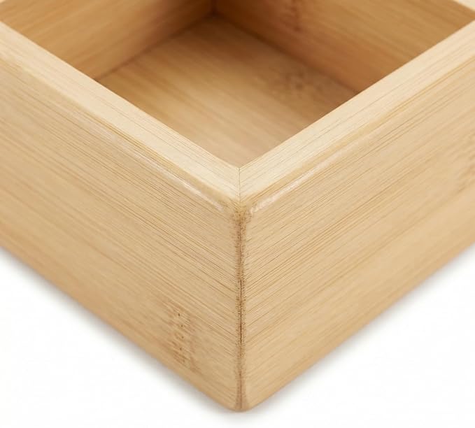 Bamboo Drawer Organizer,Fits Kitchens,Bathrooms,Desk,Utensil,Makeup,Removable Dividers (Natural, M)