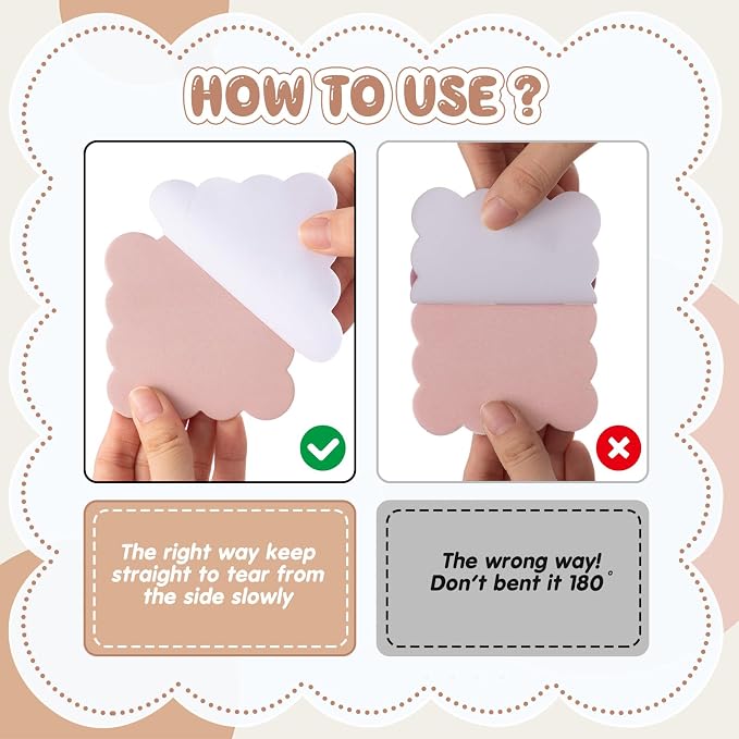 Eaasty 8 Pack Scalloped Sticky Notes Cute Adhesive Memo Pads Brown Colors Aesthetic Unlined Self Stick Note Pads 3" x 3" Pretty Wavy Sticky Notes Bulk 240 Sheets for School Office Supplies