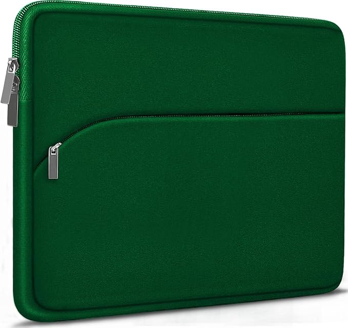 Laptop Case 14 inch, Slim Portable Monitor Protective Cover with Front Pocket, Traveling Computer Carrying Bag Laptop Sleeve Compatible for MacBook Air/Pro, HP, Dell, Lenovo, Acer, Dark Green