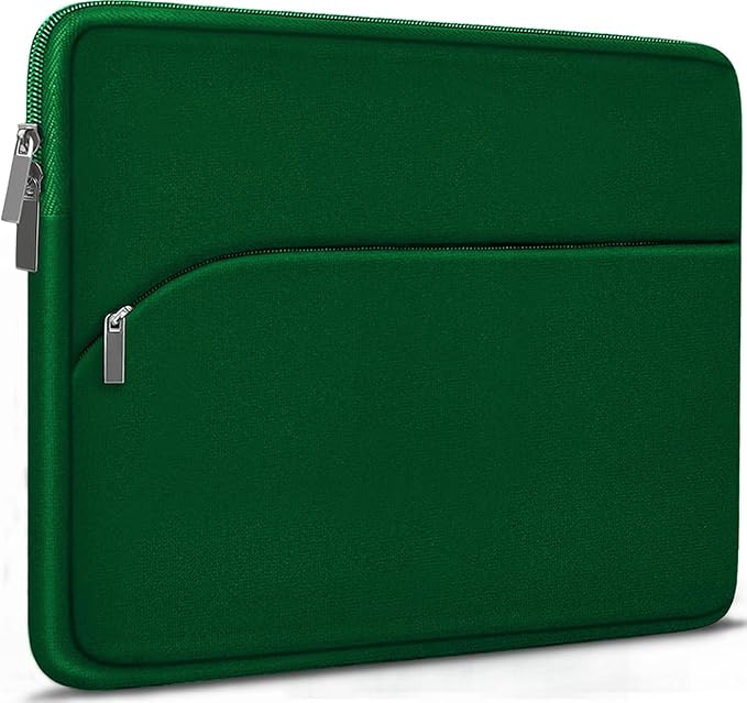 Laptop Sleeve 15.6 inch, Durable Portable Monitor Protective Cover with Front Pocket, Traveling Laptop Case Compatible for HP, Dell, Asus, Lenovo, Dark Green