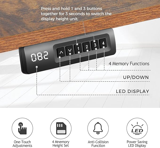 Electric Standing Desk 63 x 24 Inches Adjustable Height Ergonomic Sit Stand Up Curved Desk for Home Office Computer Desk Memory Preset with Wheels and Black Frame/Brown Top