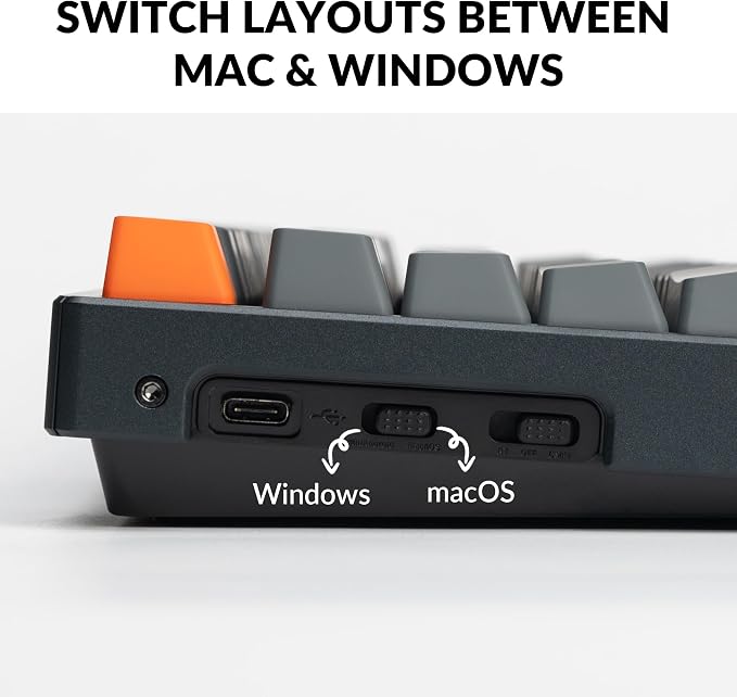 Keychron K8 Wireless Mechanical Keyboard, Tenkeyless Layout 87 Keys Bluetooth/Wired RGB Backlit with Gateron Optical Blue Switch Compatible with Mac Windows