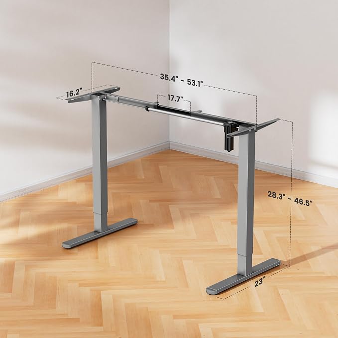 ErGear Electric Stand up Desk Frame,4 Memory Height Settings Height Adjustable Table Legs, Sit Stand Desk Frame Up to 47.2" , Ergonomic Standing Desk Base Workstation, Grey Frame Only