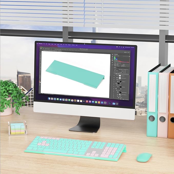 Computer Keyboard Stand Holder - Ergonomic Acrylic Keyboard Stand for Desktop Comfortable Keyboard Tray Riser with Silicone Anti-Slip Strip for Home School Office Desk Accessory, Green