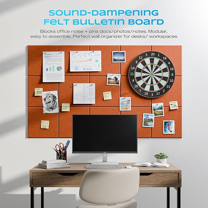 22 Pack Self-Adhesive Acoustic Panels, 12" X 12" X 0.4" High-Density Sound Proof Foam Panels for Walls, Soundproof Wall Panels for Home & Office (Orange)