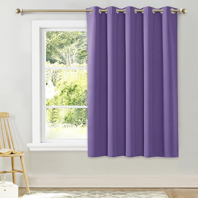 NICETOWN Bedroom Window Blackout Curtain Panel, Lilac Purple, 1 Panel, 70 x 63 inch, Thermal Insulated Blackout Drape/Drapery for Loft, Guestroom