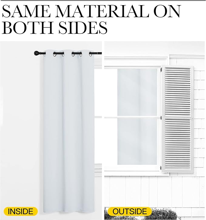 NICETOWN Room Darkening Drape for Nursery - (120 inches Width by 90 inches Length, Greyish White, Sold Individually) Light Blocking Curtain Panel for Bedroom, Soft Fabric Window Treatment