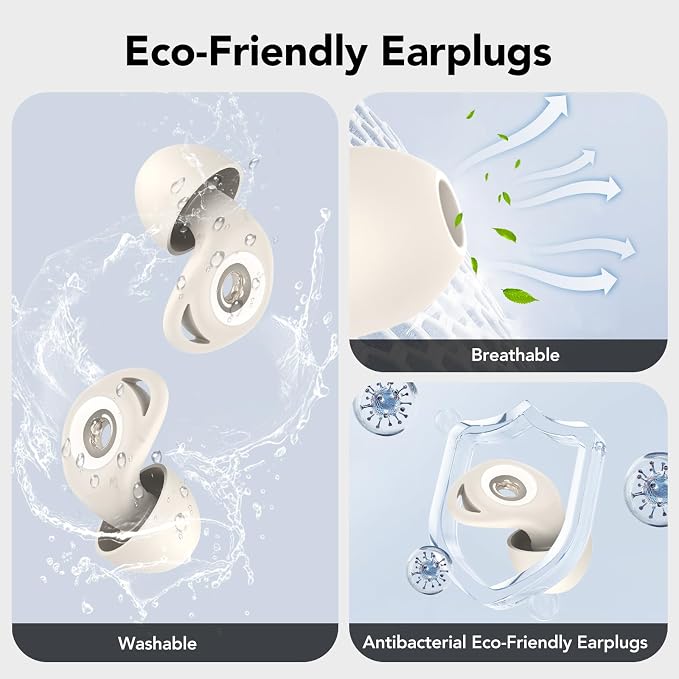 Ear Plugs for Concert,Noise Cancelling Silicone Earplugs,45 dB,Soft and Reusable,Hearing Protection with 8 Earpieces in 4 Sizes(XS/S/M/L),Carrying Bag,for Sleeping,Concert,Working,Travelling,White