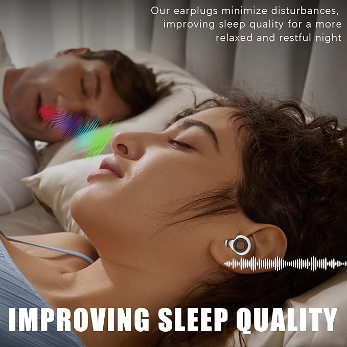 Ear Plugs for Sleeping Noise Cancelling, 2 Sets Ultralight Reusable Sleep Earplugs with 8 Ear Tips, Silicone Hearing Protection Ear Plugs for Concert and Travel,Focus, Soft Earplugs for Sleep