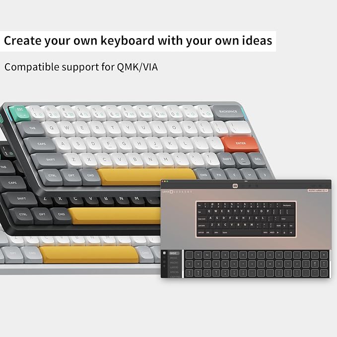 nuphy Air60 V2 Portable Wireless Keyboard 60% Low Profile Mechanical Keyboard Support QMK/VIA Compatible with Windows/mac OS/Linux Supports Bluetooth 5.1/2.4GHz/USB-C Black, Gateron Blue Switch