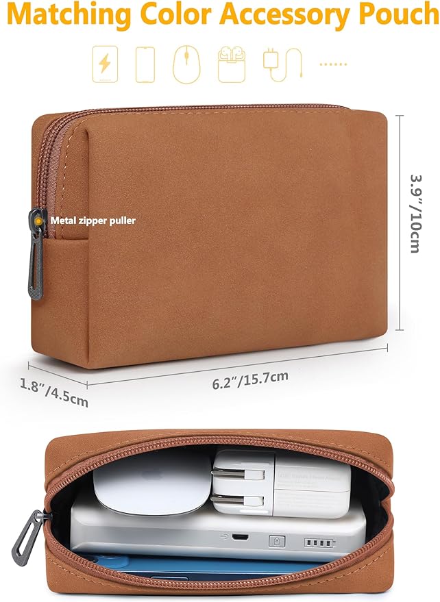 HYZUO 13.3-14 Inch Laptop Sleeve Case with Stand Feature for MacBook Pro 14 M5/M4/M3/M2/M1 2026-2021, MacBook Pro/Air 13.3, 13.5" 13.8" Surface Laptop, HP Spectre X360 13/14, Brown