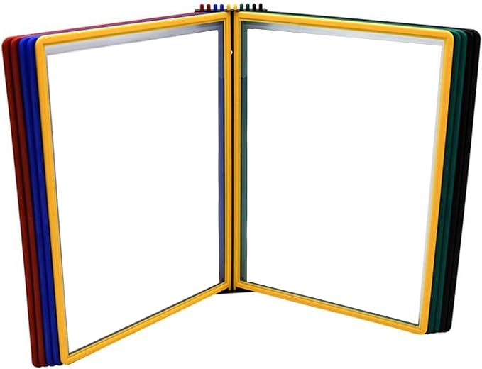 Tarifold Wall Mount Reference System for Letter Size Documents, 10 Double-Sided Pockets, 20 Sheet Capacity, Easy Load Design, Durable Polypropylene, Made in Denmark, Assorted Colors