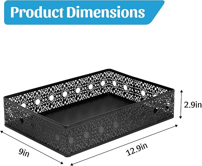 Letter Desk Tray Organizer, Metal Mesh File Basket for Office Home | Decoration Drawer Trays, Large Capacity Heavy-Duty Storage Box, Desktop Bin for Document, A4 Printer Paper, Mail, Paperwork