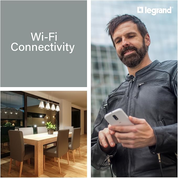 Legrand Radiant® Wi-Fi Matter Smart LED Dimmer, Effortless Setup, Enhanced Compatibility with Apple HomeKit, Google Home, Alexa & SmartThings, Easy Wi-Fi Connectivity with Matter, Pack of 1
