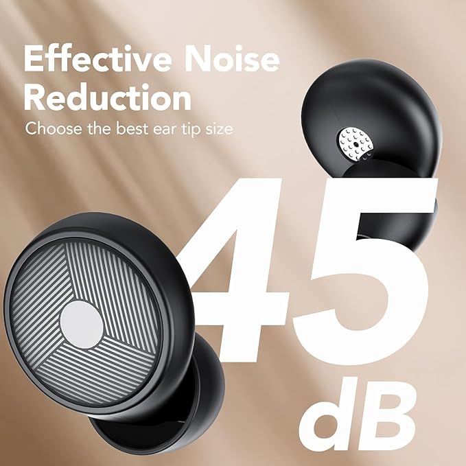 45dB Black Sleep Noise Canceling Earplugs | Soft Reusable Silicone | All-Scenario Hearing Protection (Sleep, Concerts, Work, Study, Travel)