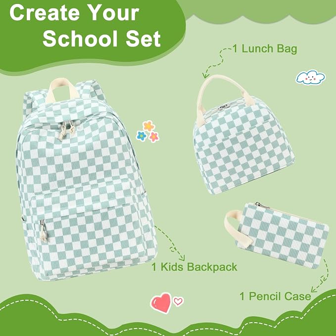 BTOOP School Backpacks for Teen Girls Bookbags Lightweight Kids Backpack School Bags Set with Lunch Box Pencil Case