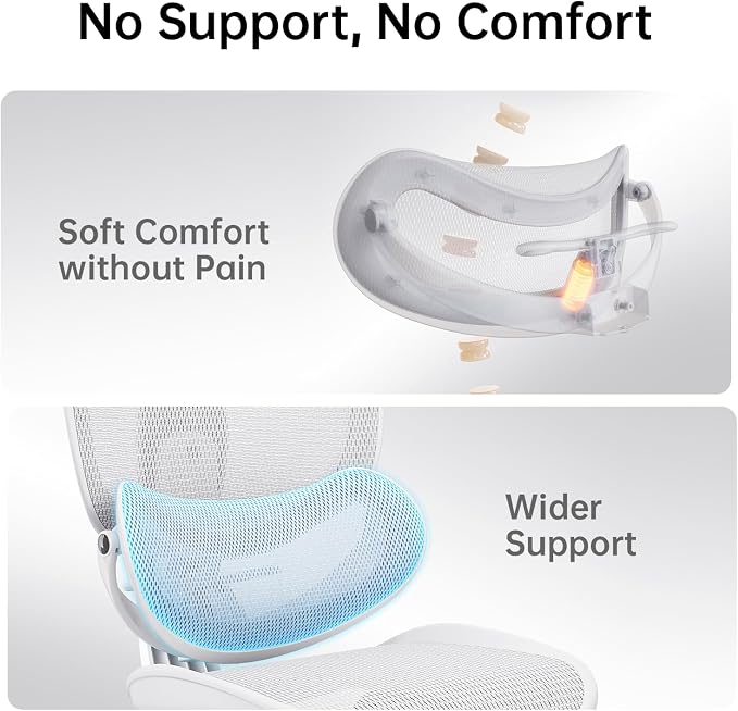 SIHOO Doro C300 Pro V2 Ergonomic Office Chair Without Footrest, Full-Body Adaptive Support, 8D Armrest & Breathable Mesh, Comfy High Back Desk Chair for Long Hours, 135° Recline, 2 Packs, White