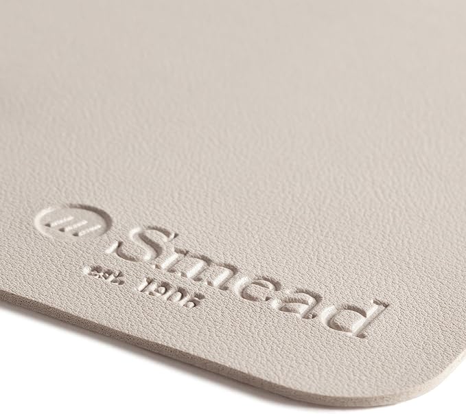 Smead Desk Pad, Vegan Leather Desk Mat with Non-Slip Faux Suede Backing, Perfect Desk Organizer for Office Decor, 36” x 17” Large, Sandstone (64826)