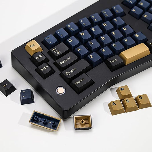 Blue Samurai PBT Double Shot Custom Keycap Set,174 Keys Retro Gaming Key Caps Cherry Profile Keycaps for 61/64/68/84/87/100/104/108 Mechanical Keyboard