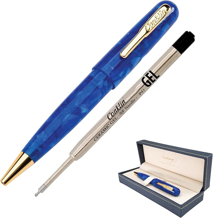 Conklin All American Gel Pen Lapis Blue | Luxury Gel Pen with Refillable Ink | Elegant Design, Smooth Writing, Premium Quality