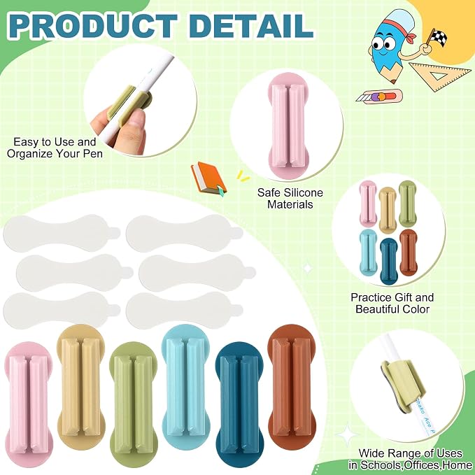 Sherr 24 Pack Silicone Magnetic Pen Holder for Refrigerator Magnetic Pencil Holders for Whiteboard Flexible Mark Holders Bookmark Locker Organizer Classroom Office Accessories(Neutral)