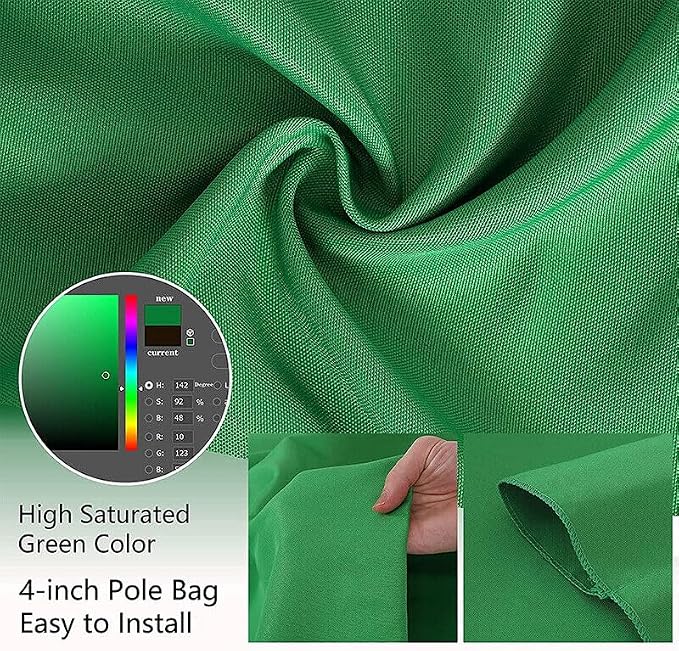 Green Screen Backdrop 6.5 x 10 Ft, Greenscreen Background Green Photo Backdrop Curtain Thick Polyester Fabric Photography Green Sheet for Streaming Photoshoot Video Party Decor