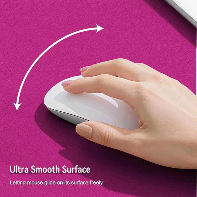 Dual Sided Leather Desk Mat - Waterproof Desk Pad - Ideal for Large Mouse Pad and Desk Mats on Top of Desks (Rose, 25"*13")