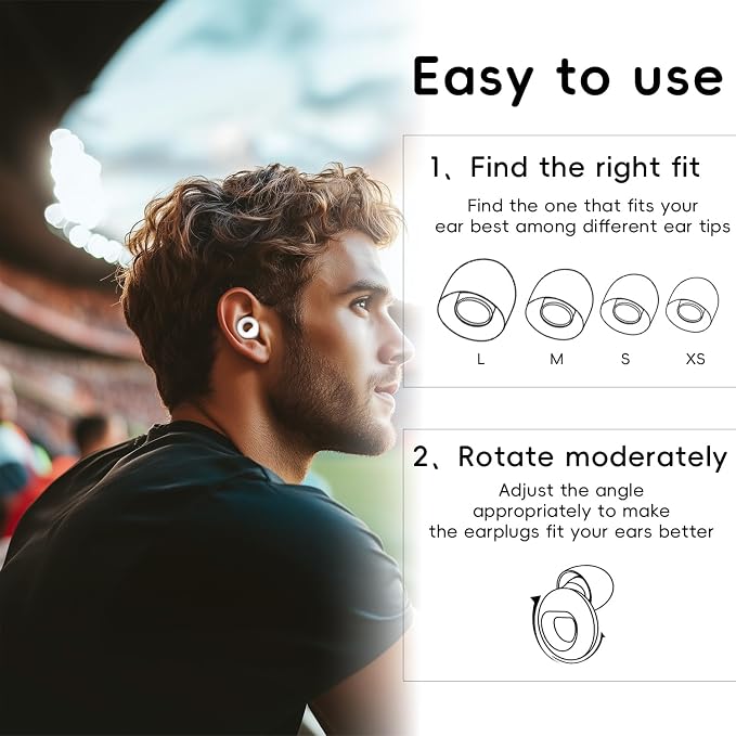 Noise Canceling Earplugs for Sleep and Concentration– New Flexible Earplugs for Better Attenuation–2 Pair Reusable –Deal for Side Sleepers &Noise Sensitive Person – 27dB Noise Cancellation–Milky White