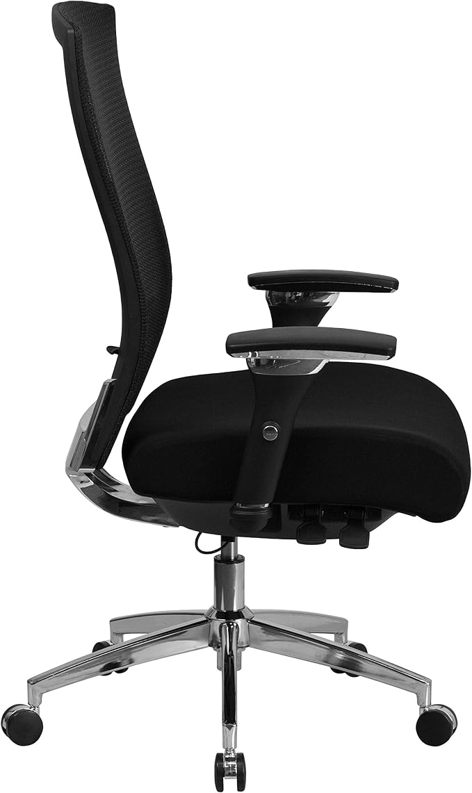Flash Furniture HERCULES Series 24/7 Intensive Use 300 lb. Rated Black Mesh Multifunction Ergonomic Office Chair with Seat Slider