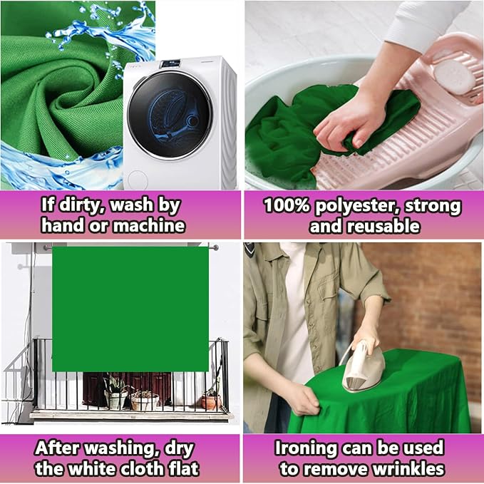 5x7.2ft Greenscreen Background, Premium Collapsible Small Green Screen Backdrop Cloth Pantalla Verde Fabric Portable Content Creator Background Screen for Streaming Studio Video Photo Booth Photoshoot