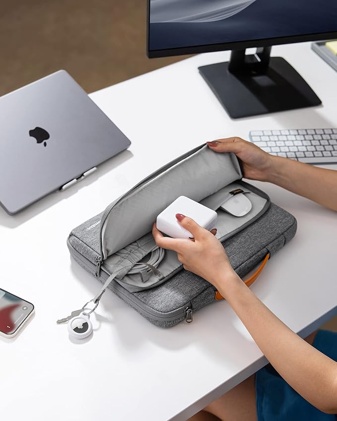 tomtoc 360 Protective Laptop Carrying Case for 13-inch New MacBook Air M5(2026), M4/A3240 2025, M3/A3113, M2/A2681 M1/A2337, 13“ MacBook Neo/Pro, iPad Pro M5 & iPad Air M4, Water-Resistant Laptop Bag