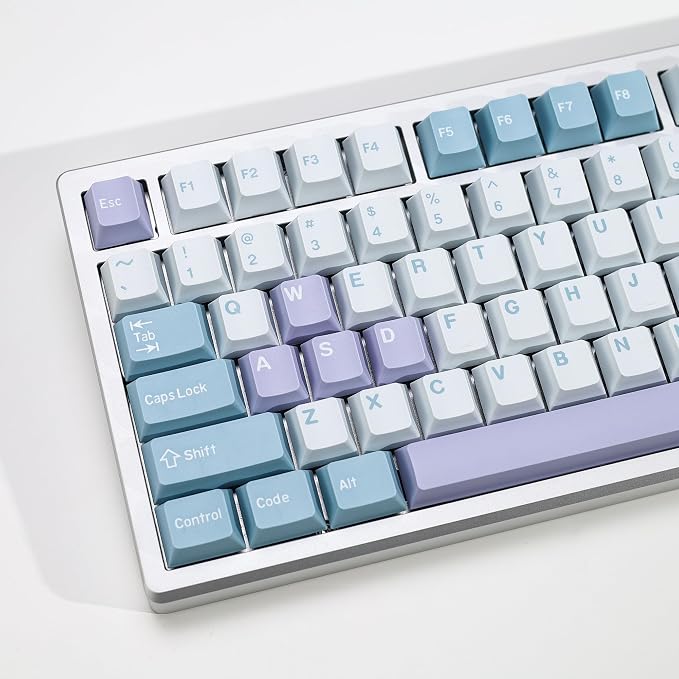 Illusion PBT Double Shot Keycap Set,174 Keys Cute Blue Custom Key Cap Keycaps 70 Percent Cherry Profile Keycaps for 61/64/68/84/87/100/104/108 Mechanical Keyboard