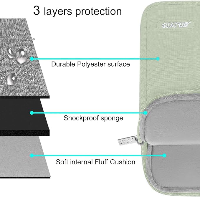 MOSISO Laptop Case 13 inch, Laptop Sleeve Compatible with MacBook Neo/Air/Pro 13 inch with A18/M5/M4/M3/M2/M1 Chip 2026-2016, Polyester Vertical Computer Sleeve Bag with Pocket, Sage Green