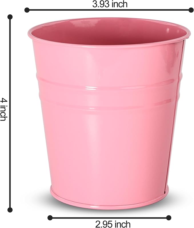 Pen Holder Cups for Desk,Metal Pencil Holder,Marker Pen Storage Holder Desktop Stationery Organizer Makeup Brush Holders, Desk Accessories & Workspace Organizers for Office School Home -2 Pack (Pink)