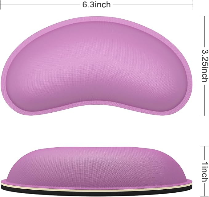 Dapesuom Mouse Wrist Rest, Ergonomic Memory Foam Mouse Wrist for Computer Desk Mats Support, Hand Rest Pad Cushion for Gaming, Office, Laptop, Men, Women, Pain Relief & Easy Typing, Radiant Orchid