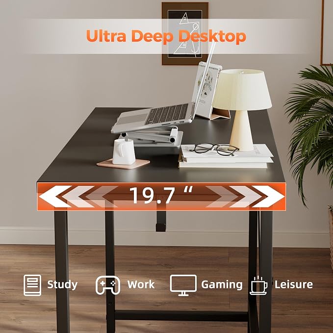 Mericonia 40 inch Rolling Computer Desk with Wheels, Gaming Desk for Small Spaces, Modern Simple Style Table for Home Office, Study Writing Table