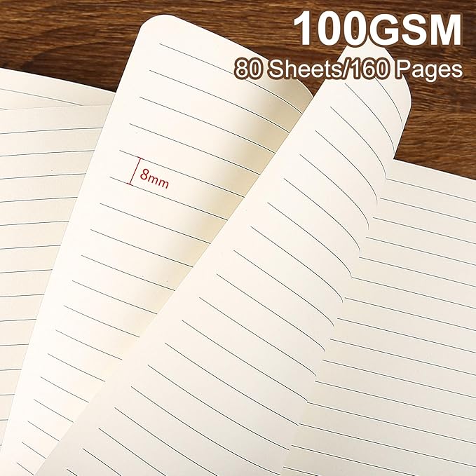 Lined Journal Notebook for Work College Ruled Note Book 7.2"x9.6" B5 PU Leather Daily Journaling 160 Pages for Women Men Writing Home School Supplies Business (B5 Lined 160pages, 2 Pack-Red/Darkgreen)