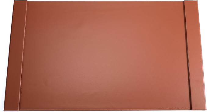 34" x 20" Leather Desk Blotter with Side Rails for Writing Leather Executive Desk Pad Protector Desk Mat for Office Home Workplace Brown