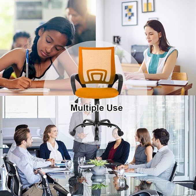 Office Chair Desk Chair Mesh Computer Chair Back Support Modern Executive Adjustable Chair Task Rolling Swivel Chair for Women,Men(2 Pack) (Orange)
