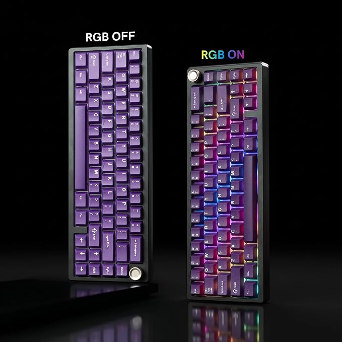 dagaladoo Purple Jade keycaps,Double Shot PBT keycaps Jelly Set,Ceramic Custom Keycap Translucent,Cherry Profile Key caps for 60%/65%/75%/TKL/96%/100% US Layout Mechanical Keyboard,121keys