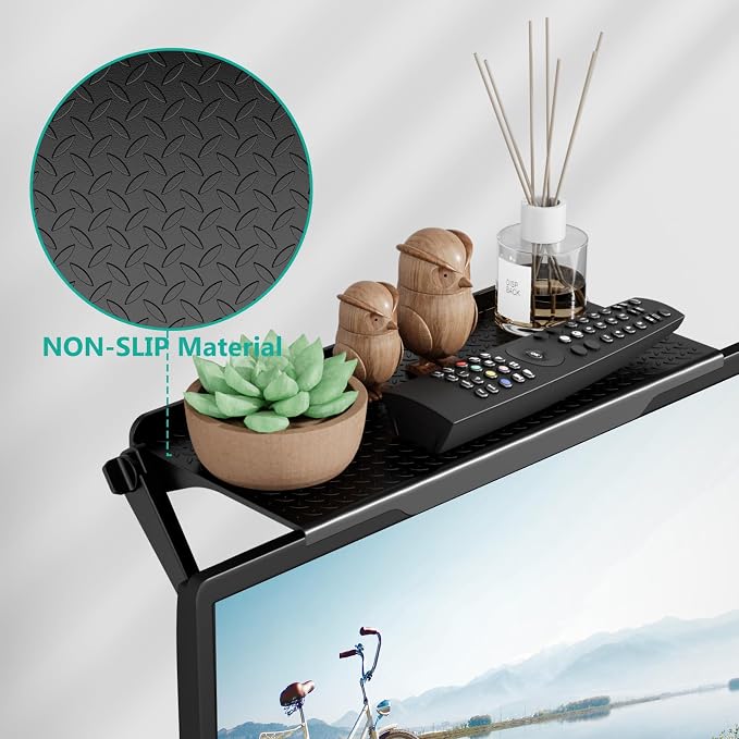 WALI Soundbar Mount, 2 Pieces No Drilling TV Top Shelf for Sound Bar, Universal Floating TV Monitor Shelf for Router, Sound Bar Mount Fits Samsung, Sony, LG, Bose, Up to 13.2Lbs, 11.8"x4.7"(TSP002-2B)