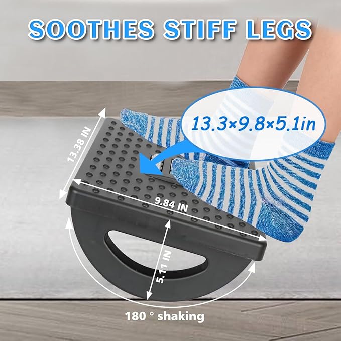 Foot Rest Under Desk, Larger Size Office Desk Footrest,Rocking Foot Nursing Stool,Rocker Balance Board,Ergonomic Design for Posture Support, Office and Home Use (White)