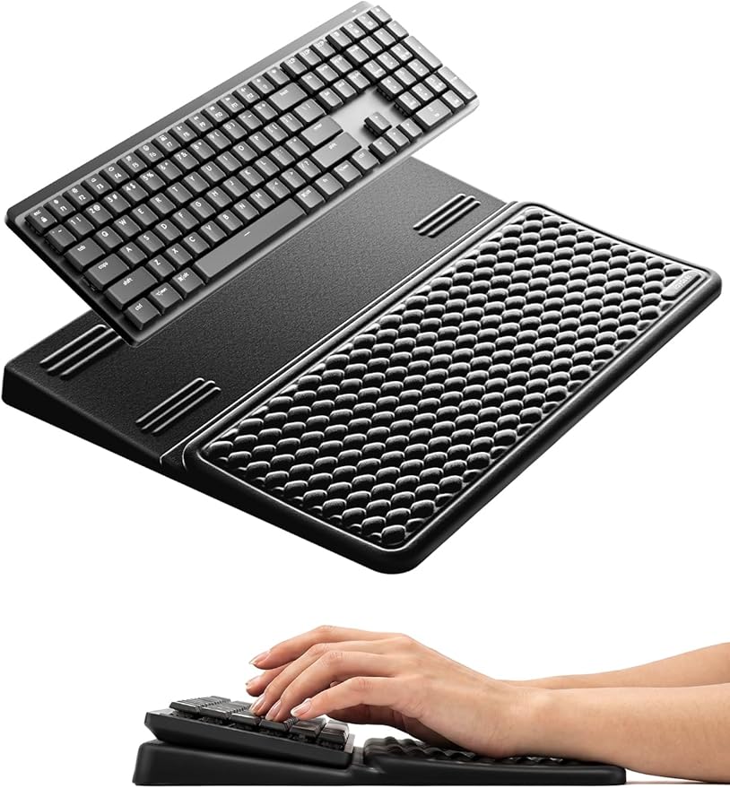 Vaydeer Keyboard Wrist Rest for Computer, Ergonomic Large Keyboard Mat Pad with Wrist Support, Soft Memory Foam Keyboard Stand for Desktop Gaming Home Office Carpal Tunnel Pain Relief