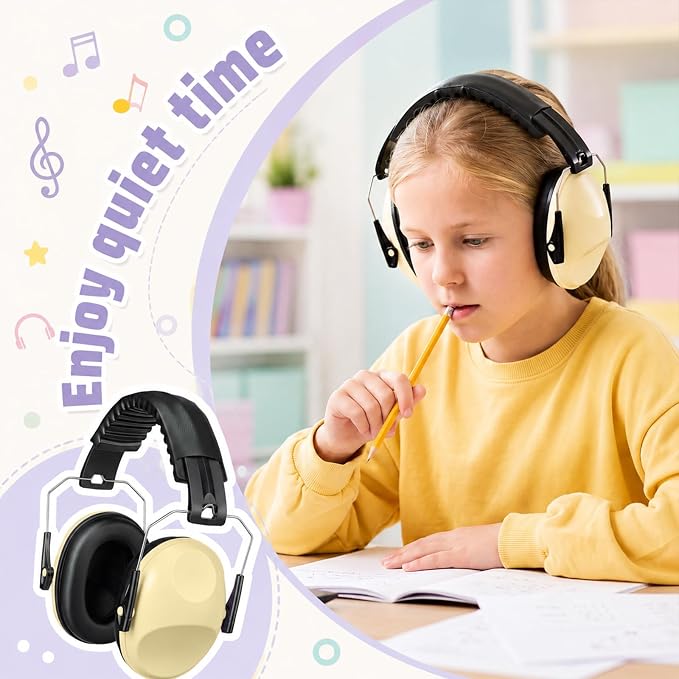 Amylove 12 Pcs Kids Ear Protection Noise Cancelling Headphones Ear Muffs Bulk 27db Adult Noise Reduction Hearing Earmuff (Universal Fit (kids & Adults),Sweet Style)