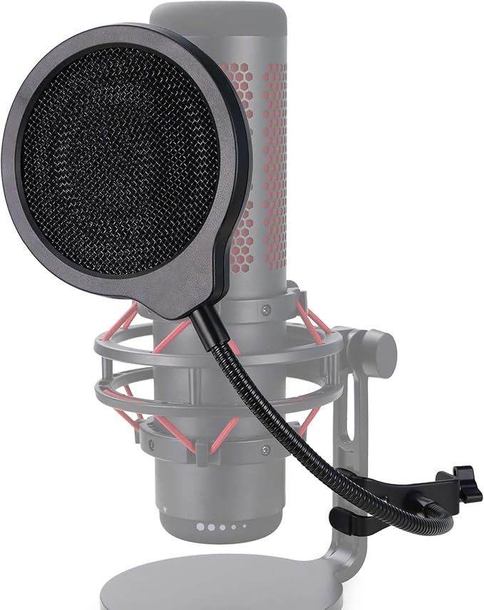 QuadCast Pop Filter - Metal Windscreen for HyperX QuadCast Microphone (4 Inch 3 Layers), Professional Mic Pop Screen by YOUSHARES