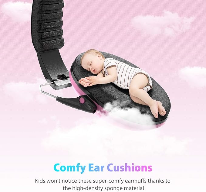 Ear Muffs for Noise Reduction: EM100 27.4SNR Kids Noise Cancelling Headphones with Adjustable Headband - Adults Kids Ear Protection for Monster Truck Concert Autistic Sensory 2PACK