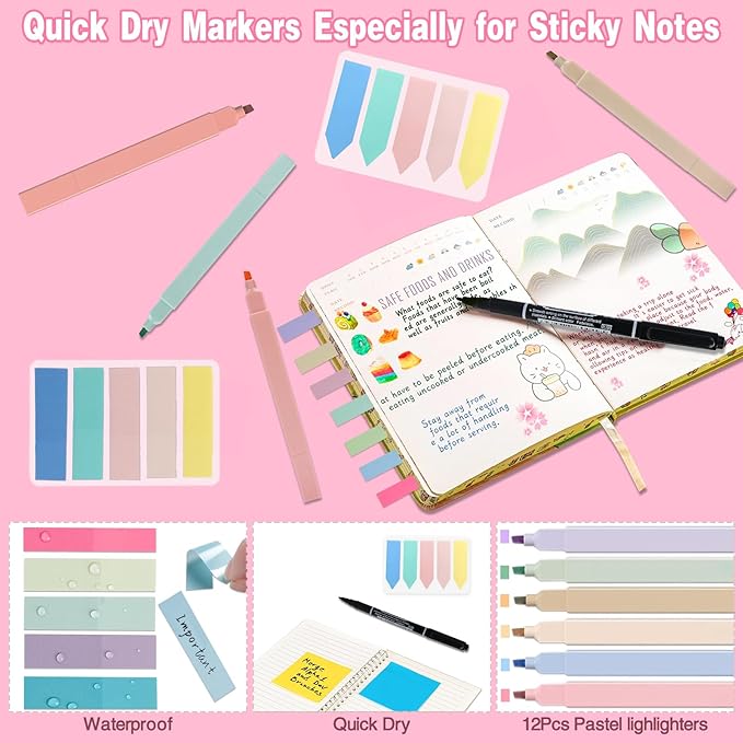 Bible Study Supplies for Women, Bible Journaling Kit with Highlighters & Pens, Bible Tabs for Women, Sticky Notes, Bookmarks & Cross Clips – Bible Annotation Kit for Scripture Study(30pcs)