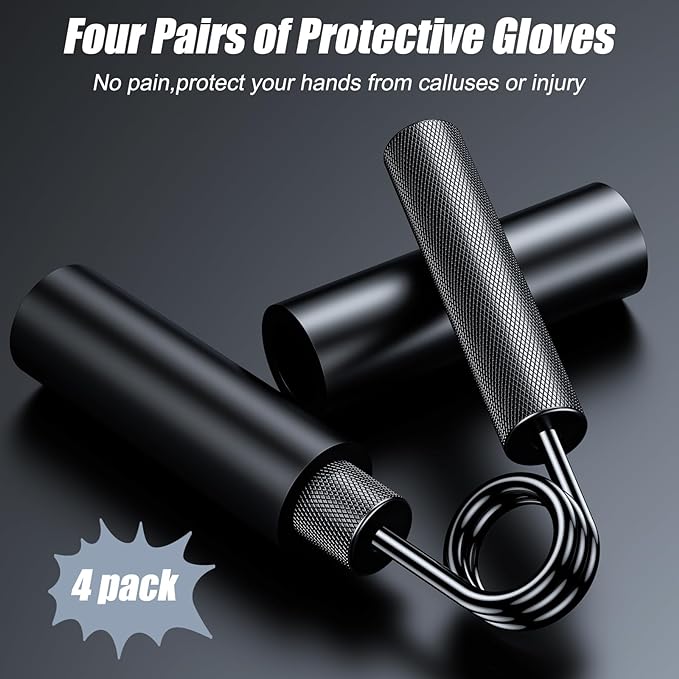 ZEAGUS Grip Strength Trainer 4 Pack,50LB-200LB Metal Hand Grip Strengthener,Non-Slip Heavy-Duty Forearm Exerciser,Hand Gripper for Muscle Building and Hand Rehabilitation Exercising