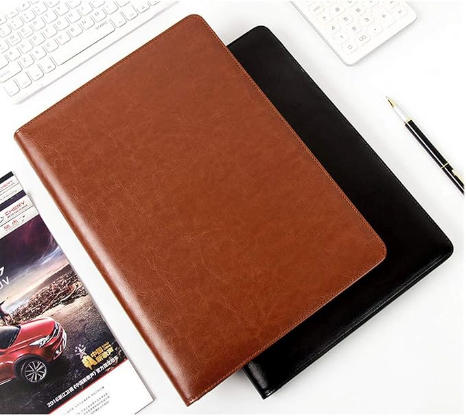 Padfolio Business/Resume Portfolio Folder, Leather Interview Portfolio Business Portfolio Portfolio Organizer with Legal Pad Folder Clipboard,Interview Folder for Men/Women, Light Brown