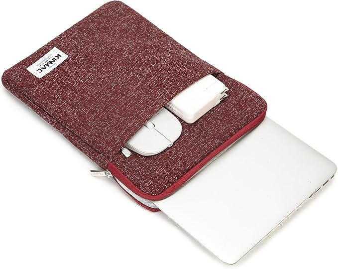 Kinmac 360° Protective Vertical Laptop Sleeve Case Cover Bag (Snow Wine, 15 inch-15.6 inch)